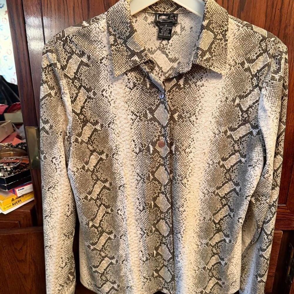 Cue Women's Brown and Tan Blouse
